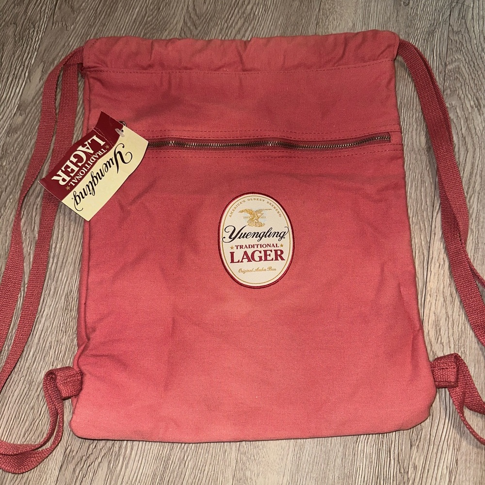 NWT Yuengling Lager Beer Double Strap Drawstring Bag Backpack Canvas